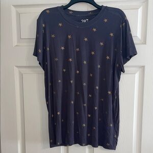 24/7 Gray Star Print Tee XL